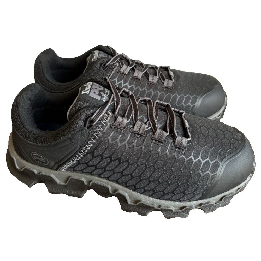 Women's Timberland PRO Powertrain Sport Alloy Toe Work Sneaker Shoe 8M Black